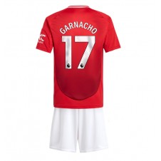 Manchester United Alejandro Garnacho #17 Hemmaställ Barn 2024-25 Korta ärmar (+ Korta byxor)